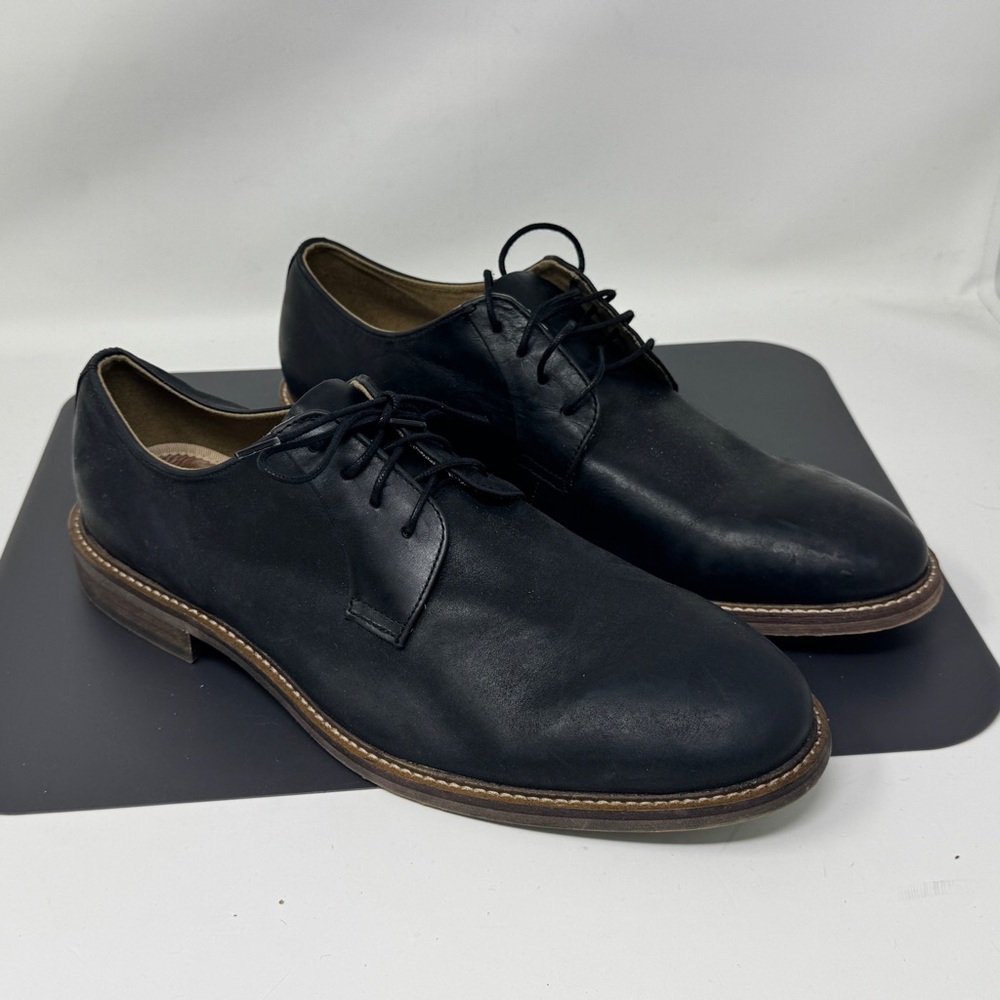 Aston Gray grenasien black leather lace up Oxford dress shoes